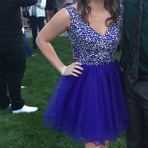 Dresses & Skirts - Homecoming / Prom Dress Beaded Dark Purple Silver